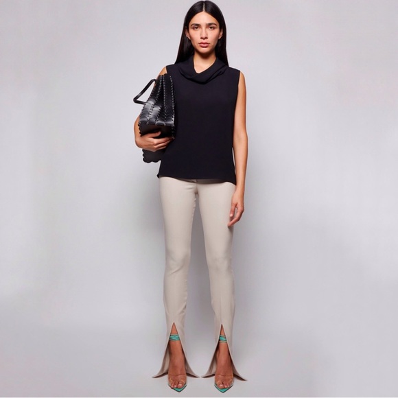THE ATTICO BEIGE TAN FREJA FRONT SLIT TAILORED TROUSERS PANTS - Picture 12 of 16